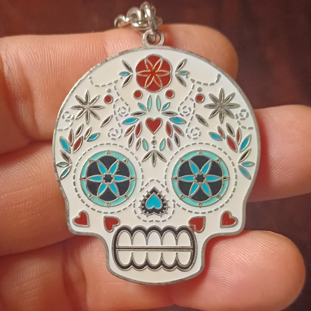 Sugar Skull Dia de Los Muertos Necklace